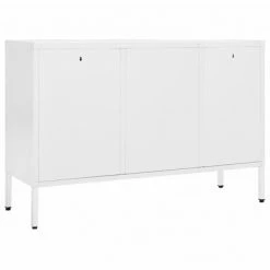 VidaXL Buffet Blanc 105x35x70 cm Acier et verre trempé -Buffets & bahuts Soldes image 5 336077
