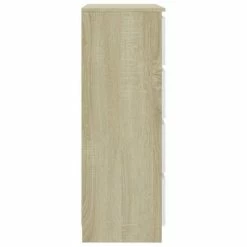 VidaXL Buffet Blanc et chêne sonoma 60x35x98,5 cm Bois d'ingénierie -Buffets & bahuts Soldes image 5 800536