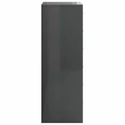 VidaXL Buffet avec 6 tiroirs Gris brillant 50x34x96 cm Aggloméré -Buffets & bahuts Soldes image 5 800674