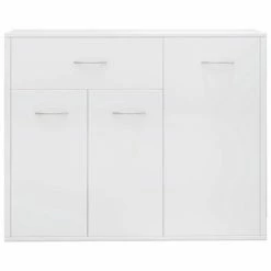 VidaXL Buffet Blanc brillant 88x30x70 cm Aggloméré -Buffets & bahuts Soldes image 5 800681