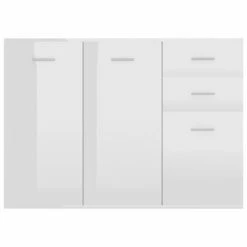 VidaXL Buffet Blanc brillant 105x30x75 cm Aggloméré -Buffets & bahuts Soldes image 5 800699