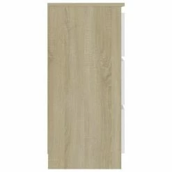 VidaXL Buffet Blanc et chêne sonoma 60x35x76 cm Bois d'ingénierie -Buffets & bahuts Soldes image 5 801387