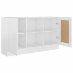 VidaXL Buffet Blanc brillant 120x30,5x70 cm Aggloméré -Buffets & bahuts Soldes image 5 802783