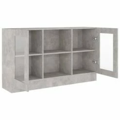 VidaXL Armoire à vitrine Gris béton 120x30,5x70 cm Aggloméré 10 VidaXL Armoire à vitrine Gris béton 120x30,5x70 cm Aggloméré -Buffets & bahuts Soldes image 5 802790
