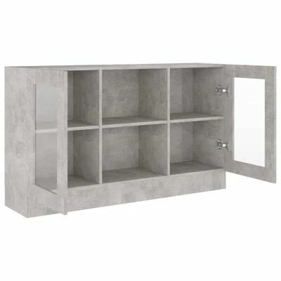 VidaXL Armoire à vitrine Gris béton 120x30,5x70 cm Aggloméré 5 VidaXL Armoire à vitrine Gris béton 120x30,5x70 cm Aggloméré – Image 5