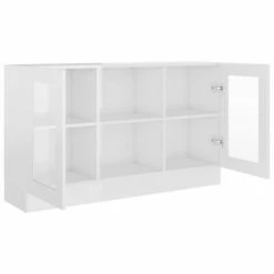 VidaXL Armoire à vitrine Blanc brillant 120x30,5x70 cm Aggloméré 10 VidaXL Armoire à vitrine Blanc brillant 120x30,5x70 cm Aggloméré -Buffets & bahuts Soldes image 5 802792