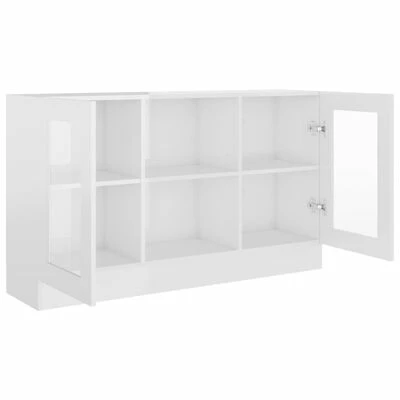 VidaXL Armoire à vitrine Blanc brillant 120x30,5x70 cm Aggloméré 5 VidaXL Armoire à vitrine Blanc brillant 120x30,5x70 cm Aggloméré – Image 5