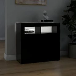 VidaXL Buffet avec lumières LED Noir 80x35x75 cm -Buffets & bahuts Soldes image 5 804329