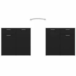VidaXL Buffet Noir 80x36x75 cm Aggloméré -Buffets & bahuts Soldes image 5 805771