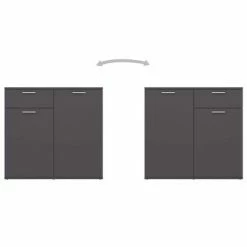 VidaXL Buffet Gris 80x36x75 cm Aggloméré -Buffets & bahuts Soldes image 5 805772