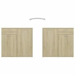 VidaXL Buffet Chêne sonoma 80x36x75 cm Aggloméré 10 VidaXL Buffet Chêne sonoma 80x36x75 cm Aggloméré -Buffets & bahuts Soldes image 5 805773