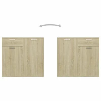 VidaXL Buffet Chêne sonoma 80x36x75 cm Aggloméré 5 VidaXL Buffet Chêne sonoma 80x36x75 cm Aggloméré – Image 5