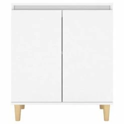 VidaXL Buffet avec pieds en bois massif Blanc 60x35x70 cm Aggloméré -Buffets & bahuts Soldes image 5 806067