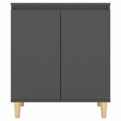 VidaXL Buffet avec pieds en bois massif Gris 60x35x70 cm Aggloméré 10 VidaXL Buffet avec pieds en bois massif Gris 60x35x70 cm Aggloméré -Buffets & bahuts Soldes image 5 806069