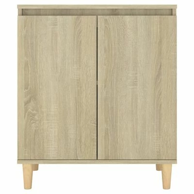 VidaXL Buffet avec pieds en bois Chêne sonoma 60x35x70 cm Aggloméré 5 VidaXL Buffet avec pieds en bois Chêne sonoma 60x35x70 cm Aggloméré – Image 5