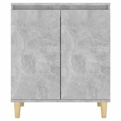 VidaXL Buffet avec pieds en bois Gris béton 60x35x70 cm Aggloméré -Buffets & bahuts Soldes image 5 806071