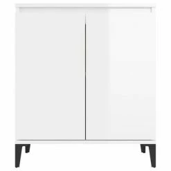 VidaXL Buffet Blanc brillant 60x35x70 cm Aggloméré -Buffets & bahuts Soldes image 5 806082