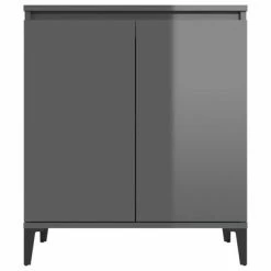 VidaXL Buffet Gris brillant 60x35x70 cm Aggloméré -Buffets & bahuts Soldes image 5 806084