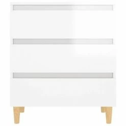VidaXL Buffet Blanc brillant 60x35x69 cm Aggloméré -Buffets & bahuts Soldes image 5 806091