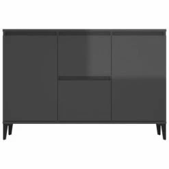 VidaXL Buffet Gris brillant 104x35x70 cm Aggloméré -Buffets & bahuts Soldes image 5 806120