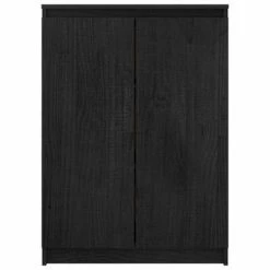 VidaXL Buffet Noir 60x36x84 cm Bois de pin massif -Buffets & bahuts Soldes image 5 808112
