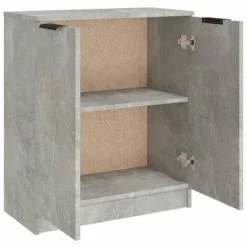 VidaXL Buffet Gris béton 60x30x70 cm Bois d'ingénierie -Buffets & bahuts Soldes image 5 811065