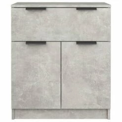 VidaXL Buffet Gris béton 60x30x70 cm Bois d'ingénierie -Buffets & bahuts Soldes image 5 811092