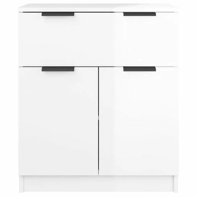 VidaXL Buffet Blanc brillant 60x30x70 cm Bois d'ingénierie 5 VidaXL Buffet Blanc brillant 60x30x70 cm Bois d'ingénierie – Image 5