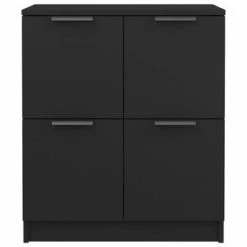 VidaXL Buffet Noir 60x30x70 cm Bois d'ingénierie -Buffets & bahuts Soldes image 5 811098