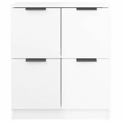 VidaXL Buffet Blanc brillant 60x30x70 cm Bois d'ingénierie -Buffets & bahuts Soldes image 5 811103