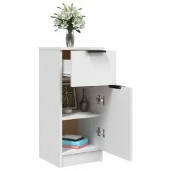 VidaXL Buffets 2 pcs Blanc 30x30x70 cm Bois d'ingénierie -Buffets & bahuts Soldes image 5 811116