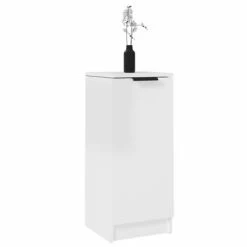 VidaXL Buffet Blanc brillant 30x30x70 cm Bois d'ingénierie -Buffets & bahuts Soldes image 5 811145