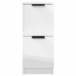 VidaXL Buffets 2 pcs Blanc brillant 30x30x70 cm Bois d'ingénierie -Buffets & bahuts Soldes image 5 811182