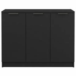 VidaXL Buffet Noir 90,5x30x70 cm Bois d'ingénierie -Buffets & bahuts Soldes image 5 811188