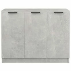 VidaXL Buffet Gris béton 90,5x30x70 cm Bois d'ingénierie -Buffets & bahuts Soldes image 5 811191