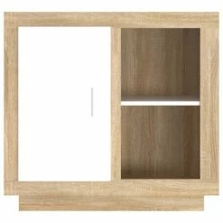 VidaXL Buffet Blanc et chêne sonoma 80x40x75 cm -Buffets & bahuts Soldes image 5 811831