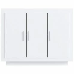 VidaXL Buffet Blanc brillant 92x35x75 cm Bois d'ingénierie -Buffets & bahuts Soldes image 5 811841