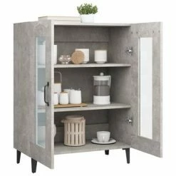 VidaXL Buffet Gris béton 69,5x34x90 cm Bois d'ingénierie -Buffets & bahuts Soldes image 5 812127