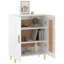 VidaXL Buffet Blanc brillant 69,5x34x90 cm Bois d'ingénierie -Buffets & bahuts Soldes image 5 812138