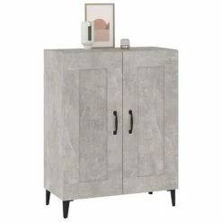 VidaXL Buffet Gris béton 69,5x34x90 cm Bois d'ingénierie -Buffets & bahuts Soldes image 5 812145