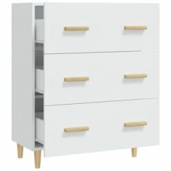 VidaXL Buffet Blanc 70x34x90 cm Bois d'ingénierie -Buffets & bahuts Soldes image 5 812150