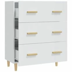 VidaXL Buffet Blanc brillant 70x34x90 cm Bois d'ingénierie -Buffets & bahuts Soldes image 5 812156