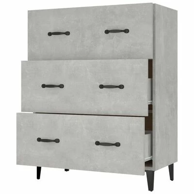 VidaXL Buffet Gris béton 69,5x34x90 cm Bois d'ingénierie 5 VidaXL Buffet Gris béton 69,5x34x90 cm Bois d'ingénierie – Image 5