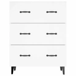 VidaXL Buffet Blanc brillant 69,5x34x90 cm Bois d'ingénierie -Buffets & bahuts Soldes image 5 812165