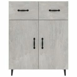 VidaXL Buffet Gris béton 69,5x34x90 cm Bois d'ingénierie -Buffets & bahuts Soldes image 5 812199