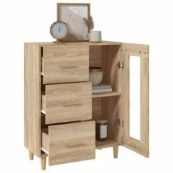 VidaXL Buffet Chêne sonoma 69,5x34x90 cm Bois d'ingénierie -Buffets & bahuts Soldes image 5 812207