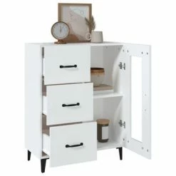 VidaXL Buffet Blanc 69,5x34x90 cm Bois d'ingénierie -Buffets & bahuts Soldes image 5 812213