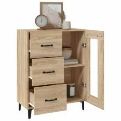 VidaXL Buffet Chêne sonoma 69,5x34x90 cm Bois d'ingénierie -Buffets & bahuts Soldes image 5 812216