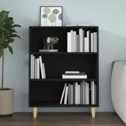 VidaXL Buffet Noir 69,5x32,5x90 cm Bois d'ingénierie -Buffets & bahuts Soldes image 5 812241