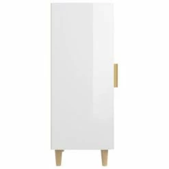 VidaXL Buffet Blanc brillant 34,5x34x90 cm Bois d'ingénierie -Buffets & bahuts Soldes image 5 812327